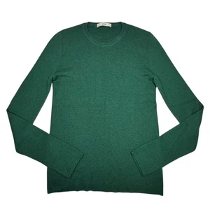 Vintage Prada Seide Kaschmir Pullover Gr. M Grün Rundhals tailliert minimalistisch Designer - Bild 1 von 11