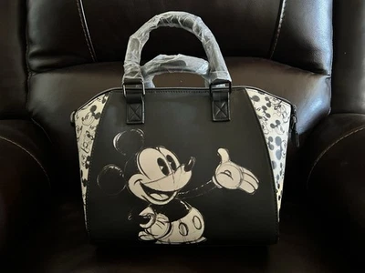 Loungefly Disney Mickey Mouse Sketch Satchel Bag NWT cream/black - Image 1 of 4