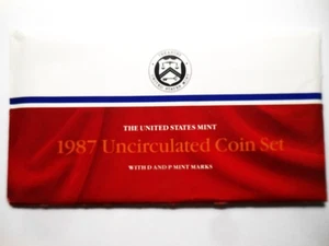 1987 P & D U.S. CH BU+ Uncirculated Mint Set with Original Government Packaging - Picture 1 of 5