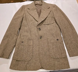Vintage 70er Jahre Does 30s Spatz Belt Back Belted Blazer 35/36L? - Bild 1 von 8