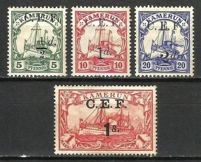 Camerún 1915 C.E.F valores a 1s en 1m SG B2-B4 + B10 en perfecto estado, precioso Foto 1 de 2