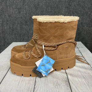 Geox Spherica Waterproof Suede Platform Boots Women's 9 Warm Lining Lace Up NWT - Picture 1 of 12
