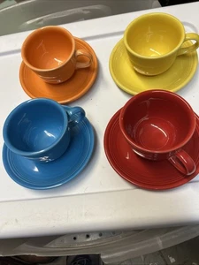 Set (4) Homer Laughlin Fiestaware Tee Kaffeetassen & Untertassen Sets Fiesta - Bild 1 von 5