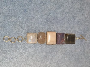 Sterling Silver Jasper Link Bracelet - Picture 1 of 7