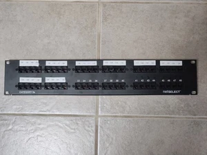 NETSELECT 48 PORT RACK MOUNT PATCH PANEL NETWORKING CAT5 CAT5E CAT6 BLACK - Picture 1 of 6