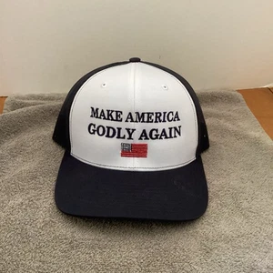 Christian Blue / White Cap Hat Adj Snapback “ Make America Godly Again”NWOT - Picture 1 of 10