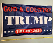 DONALD TRUMP FLAG *FREE SHIP USA SELLER!* God & Country USA Poster Sign 3x5'