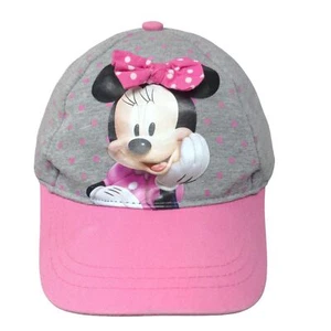 Disney Girl's Strapback Hat Gray Pink Size OSFM Graphic Minnie Mouse Logo Cotton - Picture 1 of 9