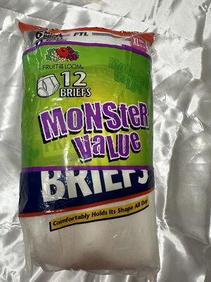 VTG 1990s FRUIT OF THE LOOM FTL 12 Pack Mens White XL 42-44 Briefs Underwear NEW - Image 1 of 4