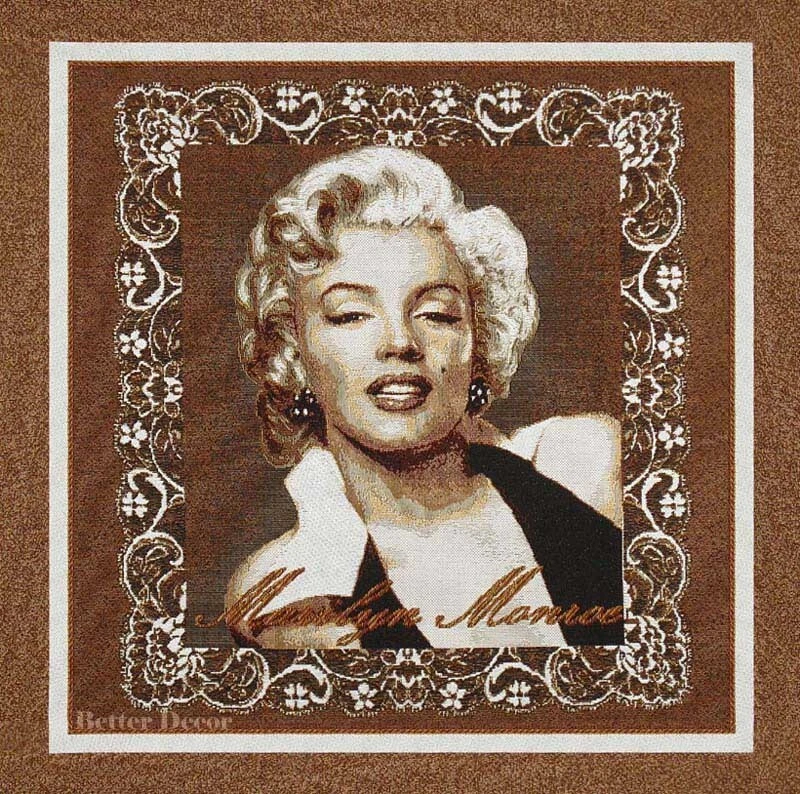 TAPIZ TEJIDO JACQUAARD PARED MARILYN MONROE DECORACIÓN MARRÓN EUROPEA Foto 1 de 1