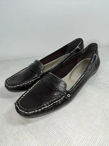Nickels Soft Women's Dark Brown Patent Casual Comfort Loafer Shoes Size 9 M - Picture 1 of 18