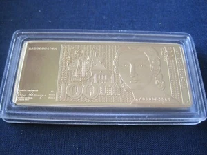 Münzbarren Medaille 100 Deutsche Mark  Barren, Cu vergoldet, PP - Bild 1 von 2