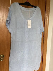 Linen Dress Baby Blue Medium  - Picture 1 of 3