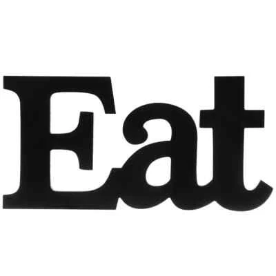 EAT Kitchen Decor Wall Vintage Style "Black" or "Natural" Rustic Wood Plaque! - Image 1 of 4