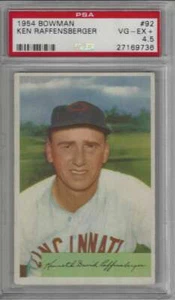1954 Bowman #92 Ken Raffensberger PSA 4.5 Reds - Bild 1 von 2