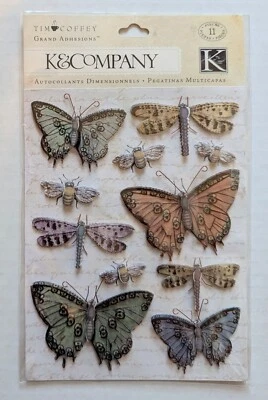 Tim Coffey Blossomwood Butterfly Grand Adhesions Scrapbooking Stickers K&Company - Image 1 of 2