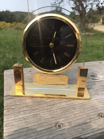 1994 Tanglewood Club Champion Golf Trophy Clock Gold Tone Cover