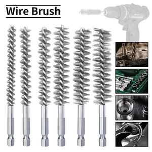 8-19mm Stainless Steel Bore Brush Wire Brush For Cleaning Polishing Tool 1/6Pcs - Picture 1 of 15