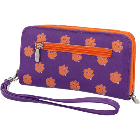 Women's Clemson Tigers Zip-Around Wristlet Wallet Cover