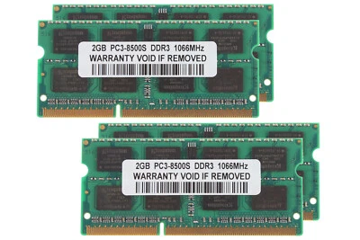 8GB DDR3 RAM 4X2GB PC3-8500S 1066MHz 204pin SODIMM Laptop Memory PC8500 8GB - Image 1 of 4