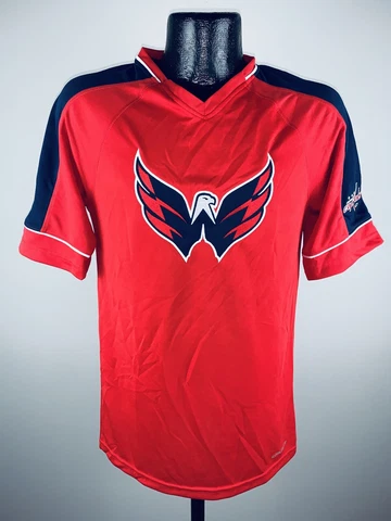 Men's Majestic NHL Cool Base Washington Capitals V-Neck Jersey Shirt NWT XL Cover