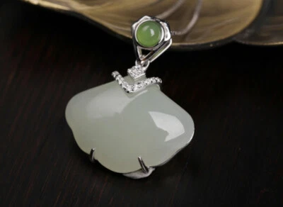 C10 Rimorchio Nuvola Di Bianca Giada Con Jaspis-Perle Argento Sterling 925 - Immagine 1 di 4