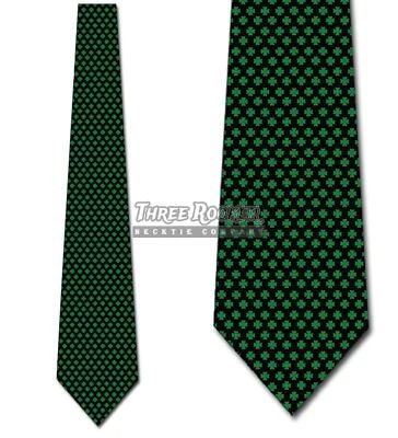 Corbatas de trébol de cuatro hojas para hombre corbatas de día de San Patricio corbata de trébol Foto 1 de 3