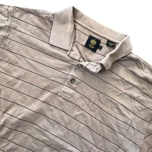 Trump Golf Men's Brown Striped Polo Shirt Short Sleeve Large - Picture 1 of 9
