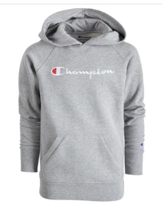 Champion Active Little Girls Logo- Print Hoodie Size 5 Gray - Picture 1 of 3