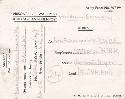 Kriegsgefangenenpost Flieger-Oberstabsingenieur 1946 von Zedelgem - Ladekop - Bild 1 von 2