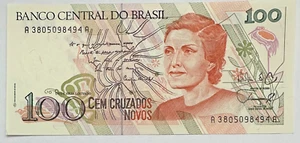 BRAZIL - P 220 - 100 CRUZADOS NOVOS - 1989 - GEM UNC - PREFIX A - Picture 1 of 2