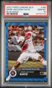 2023 Topps Chrome MLS Mark-Anthony Kaye Blue Wave #'d/199 PSA 10 GEM #165 Revs - Picture 1 of 2