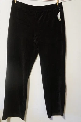 Pantalones de terciopelo Studio Works cintura elástica negro azabache para mujer L Foto 1 de 2