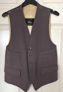 Strachan & Co Vintage Brown Wool Lined Waistcoat West of England Cloth - Picture 1 of 6