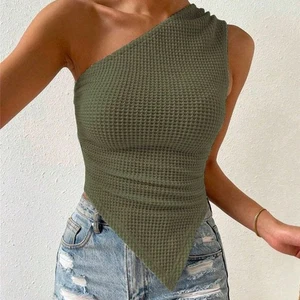 For Clubbing Asymmetrical Hem Vest Sleeveless Top Casual Wear Holiday Outfits - Picture 1 of 10