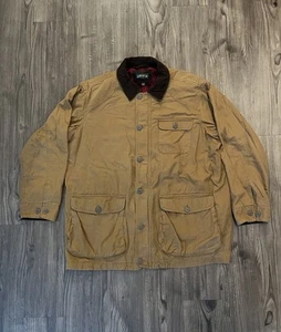 Orvis Barn Coat Uomo XL Marrone Chore Utility Field Farm Giacca Foderata in Flanella - Foto 1 di 8