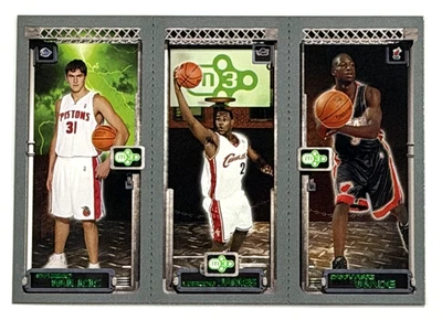 Tarjeta de novato 2003-04 Topps Matrix Lebron James Dwayne Wade Darko Milicic RC Foto 1 de 2