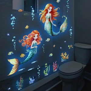 Vibrant Mermaid Underwater Wall Decals for Imaginative Bedroom Designs - Picture 1 of 12
