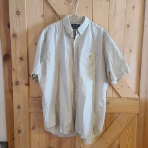 Polo Ralph Lauren Button Up Shirt Men's XL Yellow/Black Short Sleeve Cotton - Picture 1 of 8