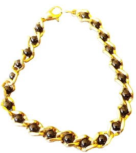 Signiertes Avon Schwarz & Gold Perlen Armband Vintage Desinger Zierlich gbr-63 - Bild 1 von 4