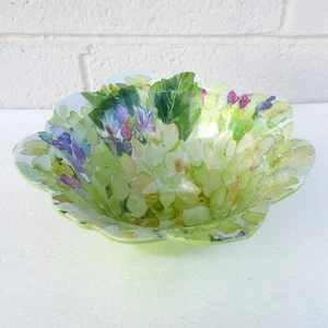 Floral Nicole Miller Cuenco Verde Pasteles Pétalos 100% Melamina Cottagecore Jardín - Imagen 1 de 13