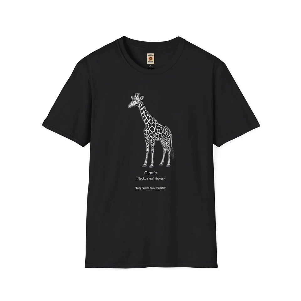 Camiseta Jirafa Unisex, Camiseta Amante de la Naturaleza, Regalo para Vida Silvestre, Negra Foto 1 de 1