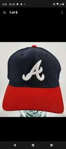 Atlanta Braves MLB Baseball Genuine Merchandise Navy Red Snap Back Hat Cap - Picture 1 of 7