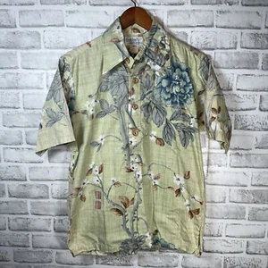 Camisa hawaiana de algodón Surf Line for Liberty House Hawaii de colección M verde 1/2 botón - Imagen 1 de 8