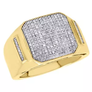 Pinky Square Band Men's Ring 0.90 Ct D/FL Real Moissanite 14K Two-Tone Gold Over - Picture 1 of 12