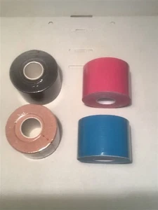 GSP Sports STRETCH Rock Tape 4 rolls of 50mm x 5 mtrs Kin Tape Assorted Colours - Picture 1 of 5
