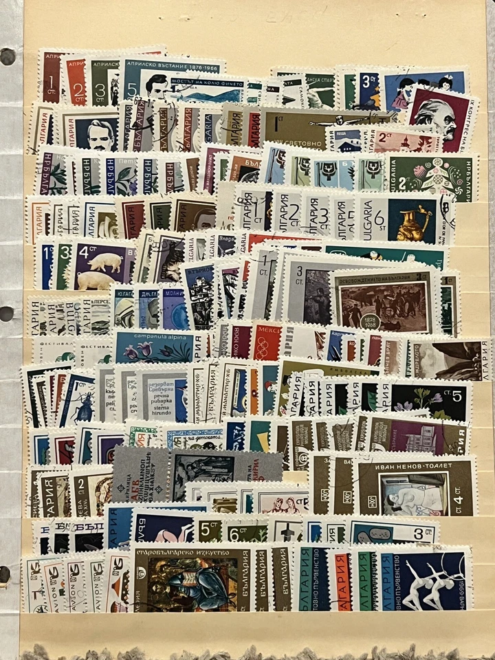 HUGE INVESTOR'S LOT OF BULGARIA STAMPS STUFFED IN A STOCK PAGE - Image 1 of 4