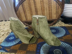 Cape Robbin grüne offene Zehenpartie Stiefeletten Größe 6 - Bild 1 von 5