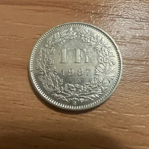 1987 Switzerland Franc Coin UNC L0105 - Picture 1 of 2