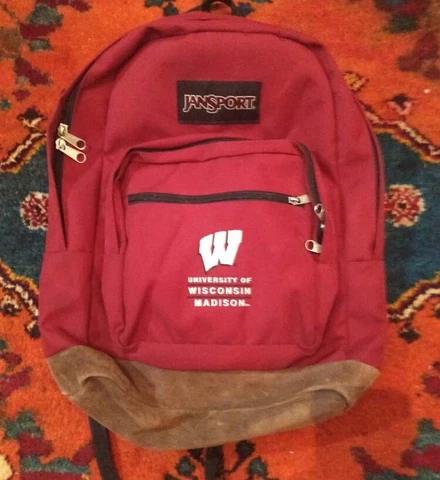 JANSPORT backpack UW Madison Wisconsin leather bottom Right Pack JS00TYP7 Cover